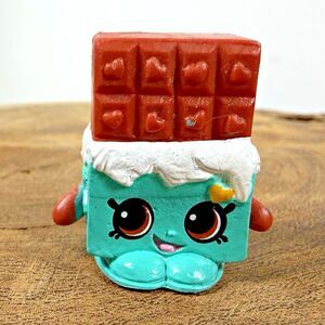Shopkins Season 10 Cheeky Chocolate Rare Teal Blue Wrapper Gold Coin Figure